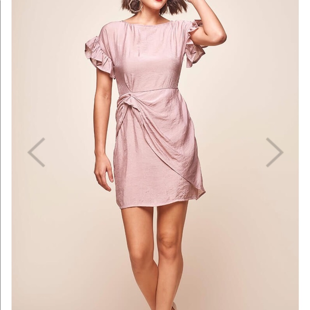 Mocha gathered drape dress